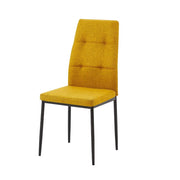 4X Sedia da pranzo Adara in tessuto senape H89xL63.5xP44