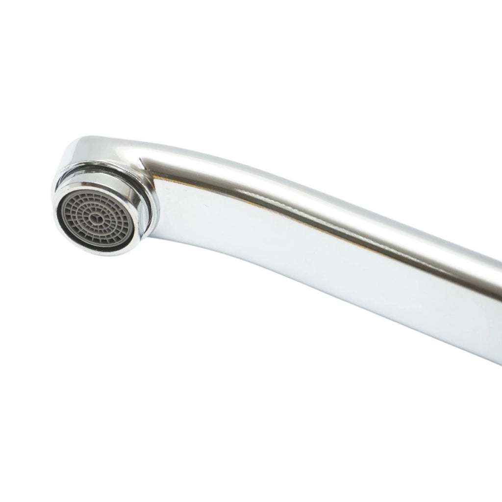 Miscelatore lavello cucina con bocca mobile 22cm, leva singola, cartuccia in ceramica, cromo lucido