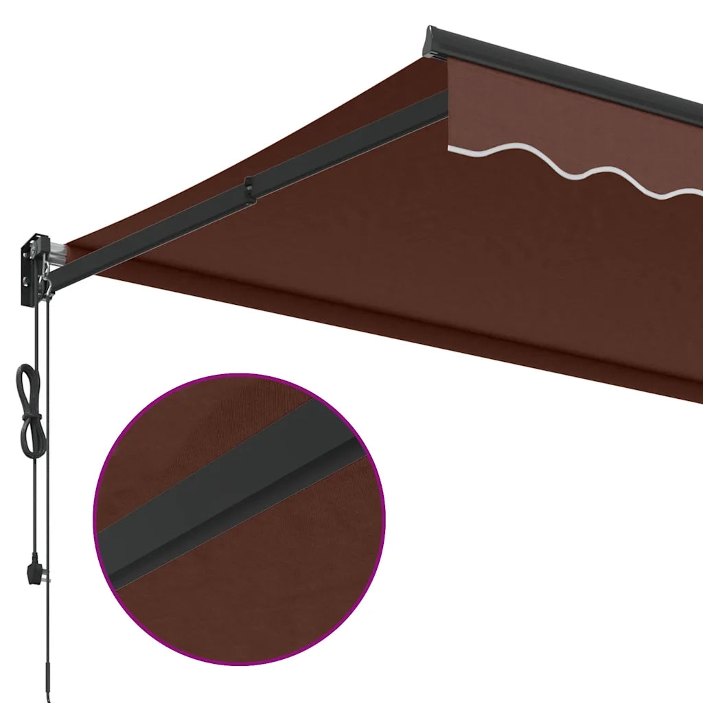 Tenda da Sole Retrattile-Tenda parasole per Patio Automatica Marrone 350x250 cm 420826