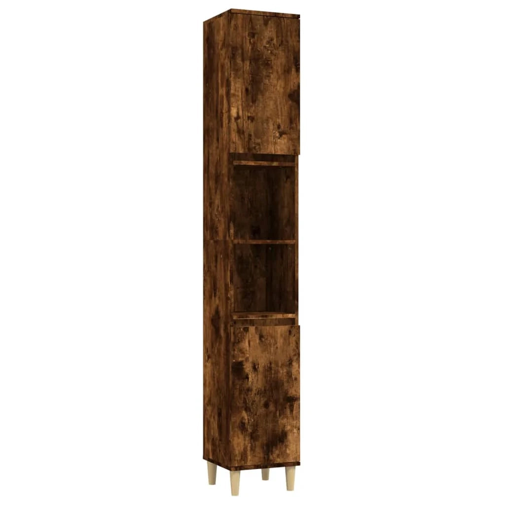 Mobile bagno 30 x 30 x 190 cm in legno ingegnerizzato rovere affumicato 02_0006537