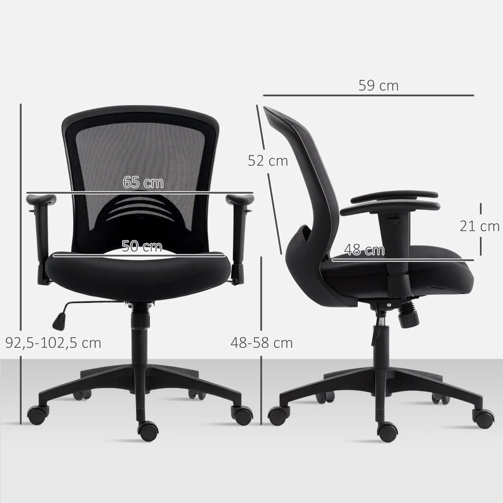 Sedia da ufficio regolabile con schienale in rete ¨C zephmum ¨C nero