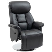 Poltrona Relax Reclinabile Girevole Poggiapiedi Regolabile ¨C Minimal ¨C Nero