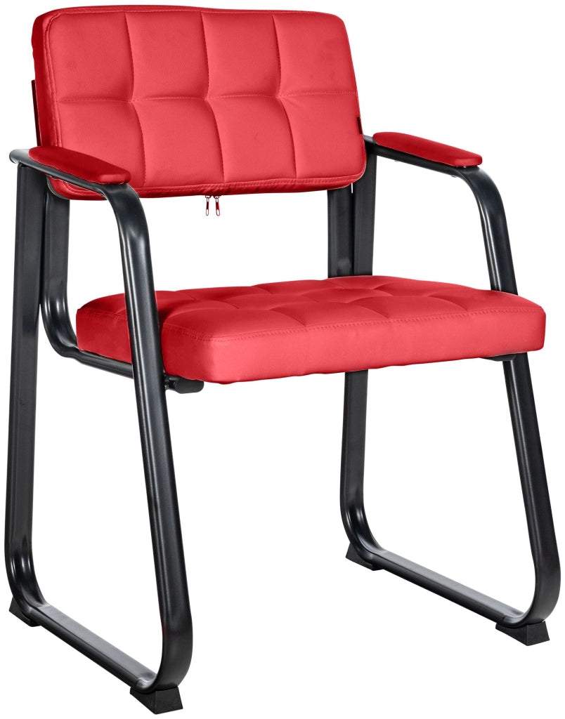 Sedia Visitatore Canada B in Similpelle rosso