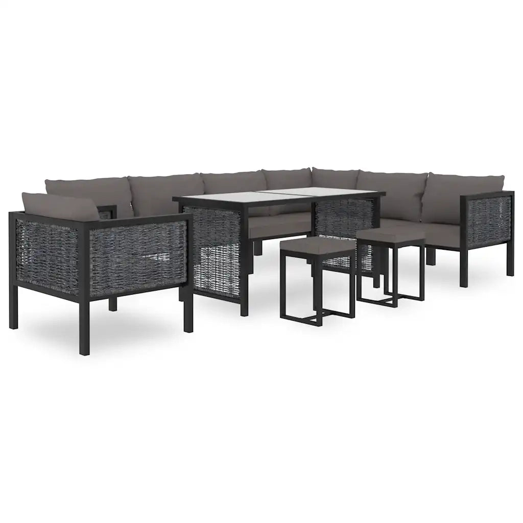 Divano Angolare Modulare-Sofa Modulare-Divanetto Bracciolo Sinistro Polyrattan Antracite 397615