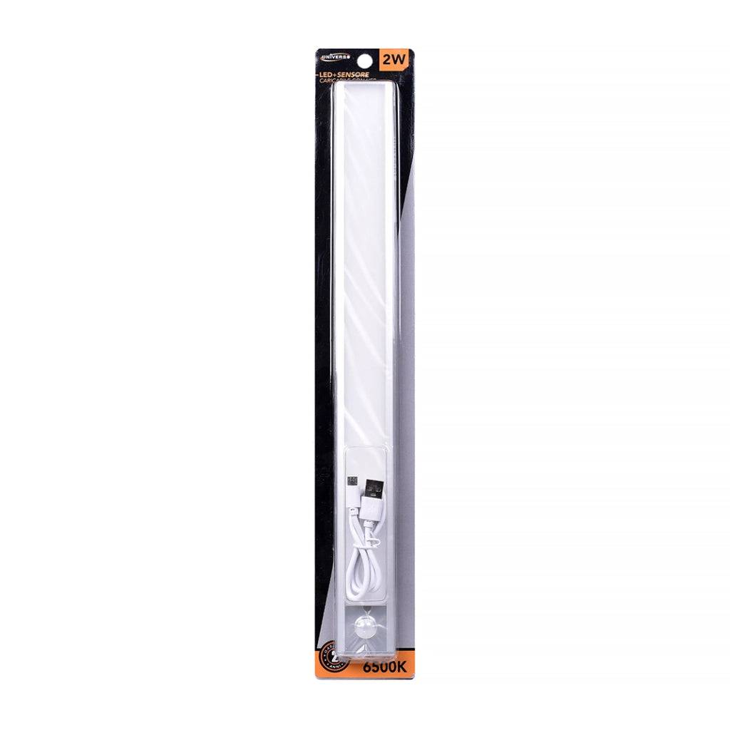 BARRA LED RICARICABILE 2W CON SENSORE DI MOVIMENTO LUCE FREDDA 6500K° - ILLUMINAZIONE AUTOMATICA PER INTERNI