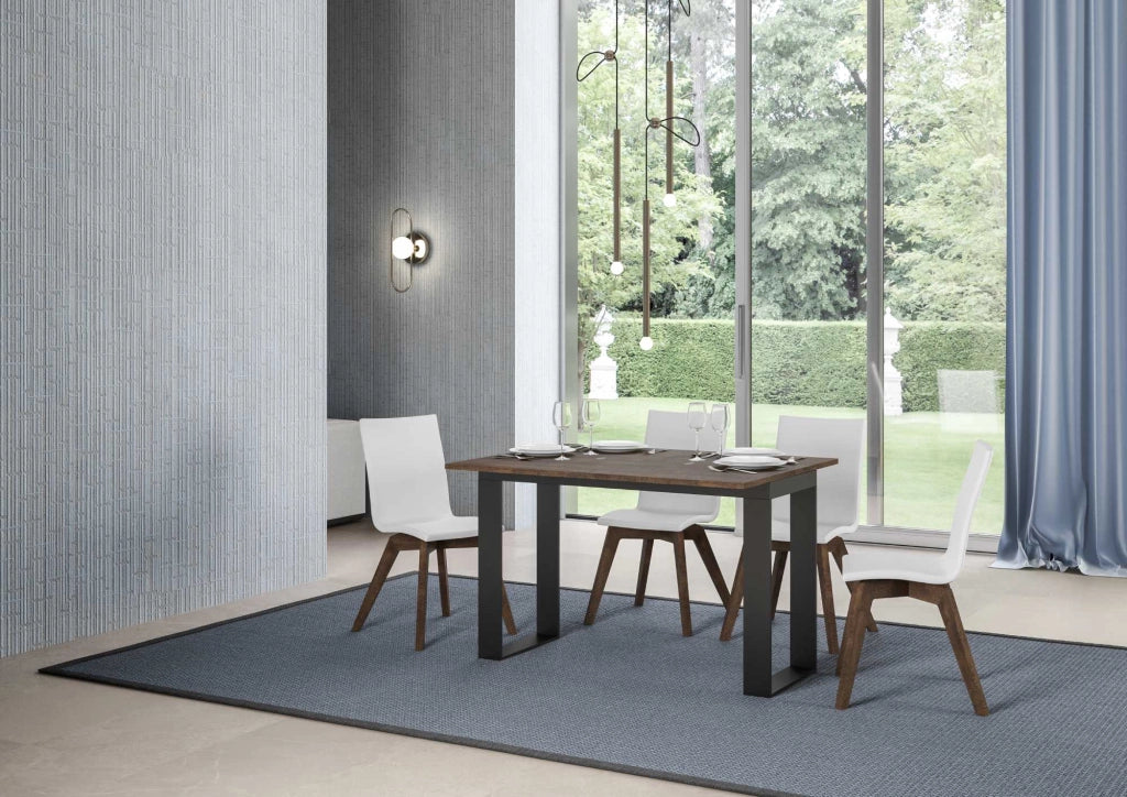 Tavolo Salvaspazio Allungabile 120/200x45/90x80/78 cm Tecno Double Noce