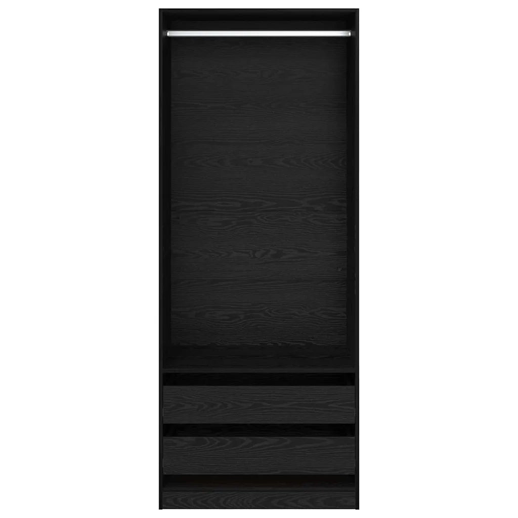 Guardaroba Rovere Nero 80 x 50 x 200 cm Legno multistrato