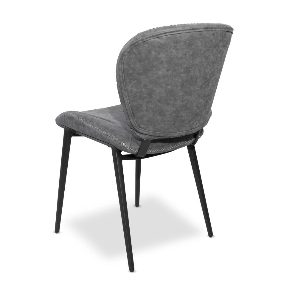2X Sedia Elice colore grigio chiaro gambe in metallo colore nero H85xL47.5xP65.5