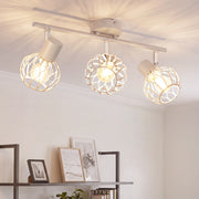 ZMH Faretto da soffitto Grigio E14 3 Luci Metall Orientabile Moderni per Soggiorno Cucina Corridoio Senza Lampadina