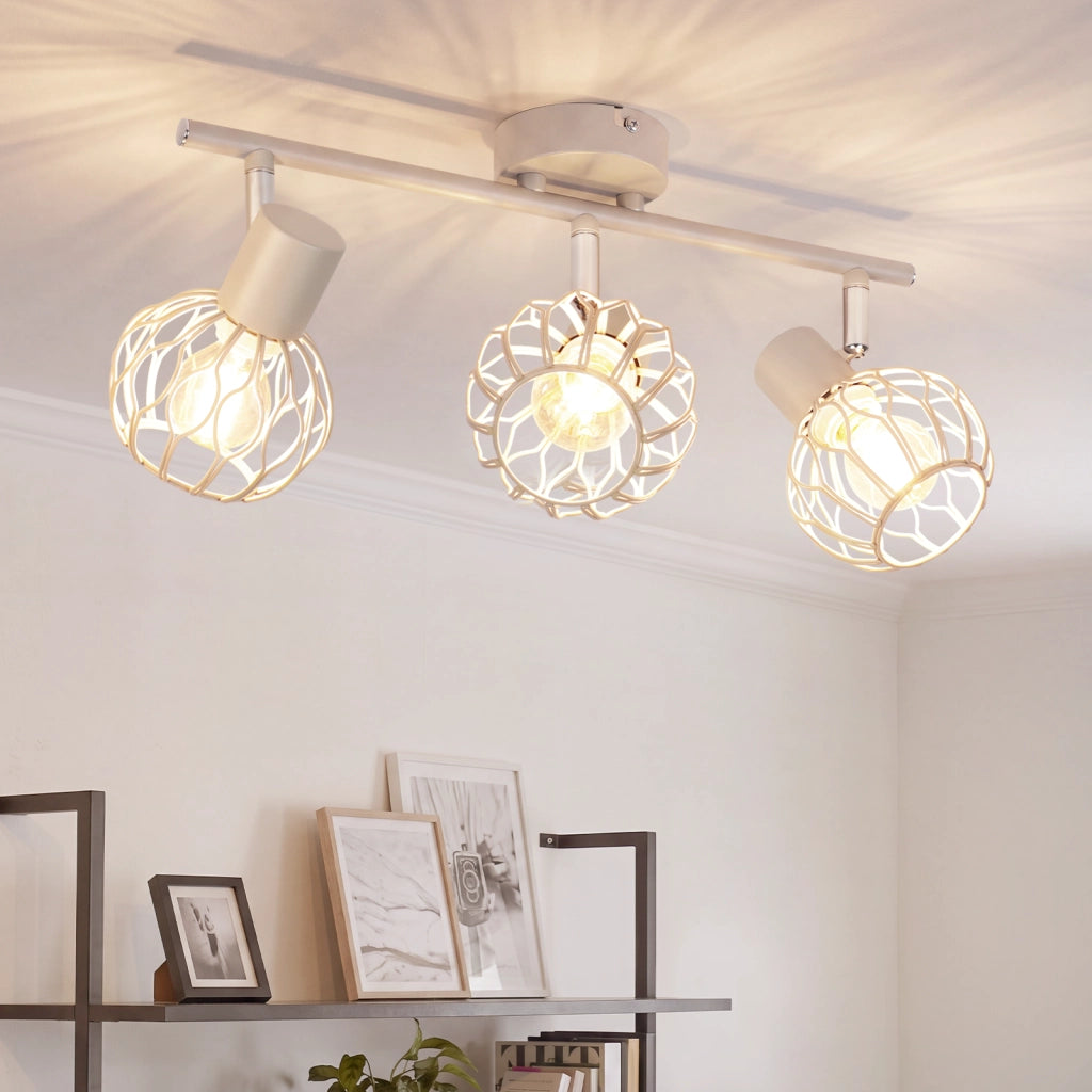 ZMH Faretto da soffitto Grigio E14 3 Luci Metall Orientabile Moderni per Soggiorno Cucina Corridoio Senza Lampadina