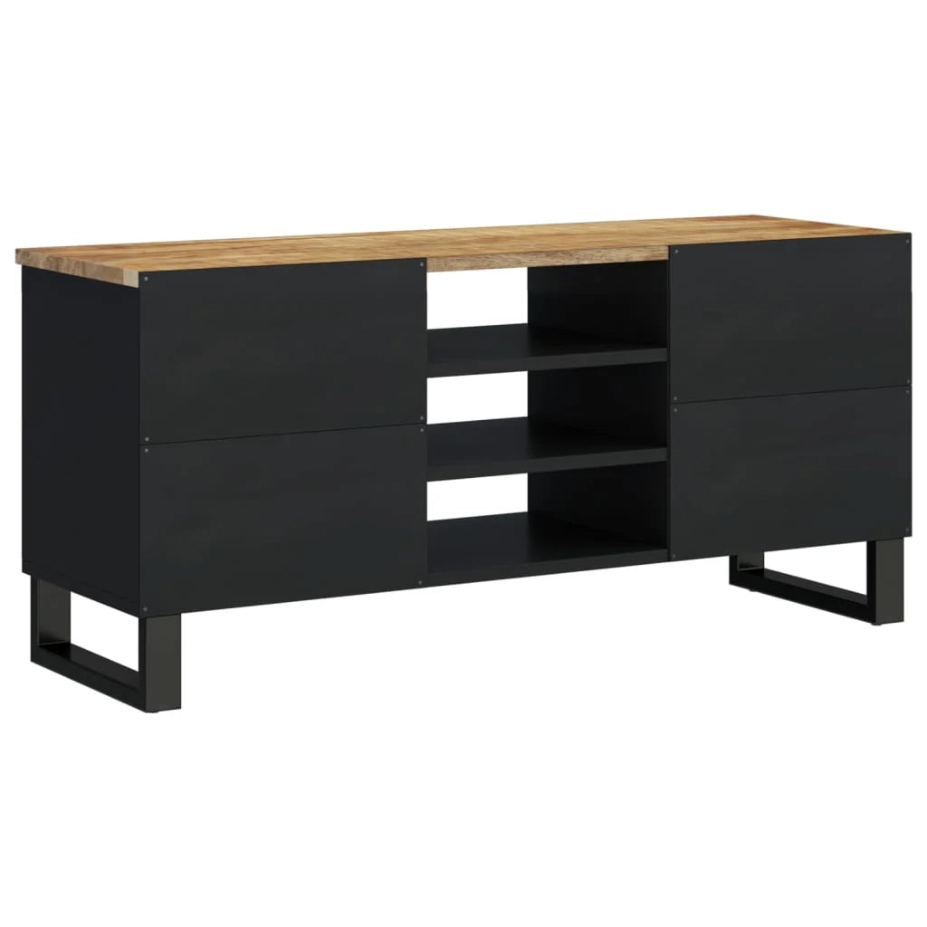 Mobile TV multimediale scaffale TV credenza mobile TV sala da pranzo soggiorno camera da letto 100 x 33 x 46 cm legno di mango e marrone ingegnerizzato 02_0025448