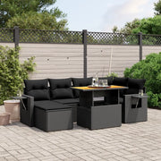 Set Divani da Giardino con Cuscini 7pz Nero Polyrattancod mxl 113026