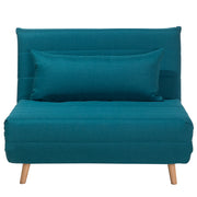 Divano letto piccolo tessuto blu 1 posto letto pieghevole senza braccioli scandinavo