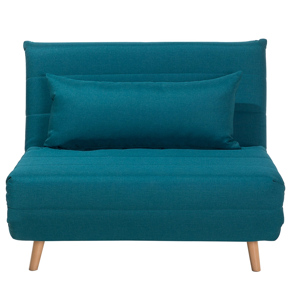 Divano letto piccolo tessuto blu 1 posto letto pieghevole senza braccioli scandinavo