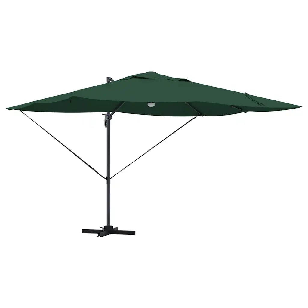 Ombrelloneda-Ombrello da giardino balcone Verde 351 x 250 x 253 cm Poliestere e Alluminio