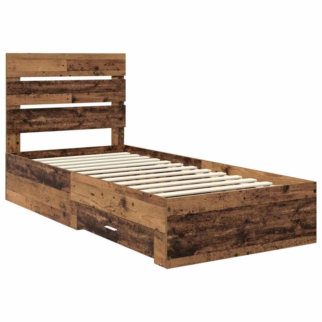 Struttura del letto Legno vecchio 90 x 190 cm Legno multistrato 3412026