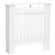 EasyComfort Copritermosifone in Legno Bianco per Caloriferi e Radiatori, con Doghe Verticali e Piano d'Appoggio, 78x19x81cm