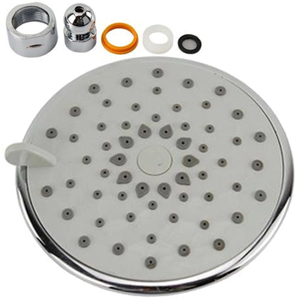 Trade Shop - Soffione Doccia Rotondo Tondo 3 Getti Diametro 10cm Snodato Orientabile Raccordi 59213 -