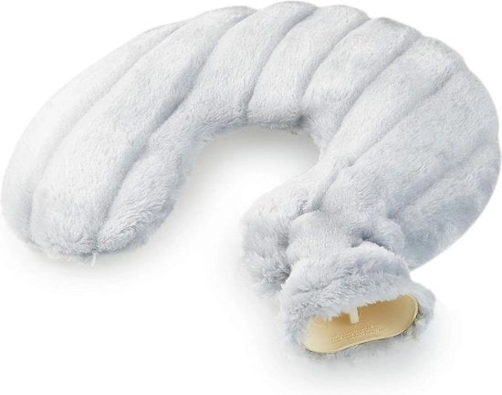 Kruik per Bagnoschiuma con copertura di velluto rimovibile - avvolgibile per bottiglie di acqua calda - corpo collo spalla - regalo per il bagno - ideale per capelli - grigio chiaro