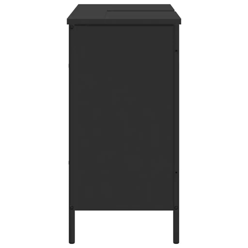 vidaXL Mobile Lavabo Bagno Nero 80x30x60 cm in Legno Multistrato