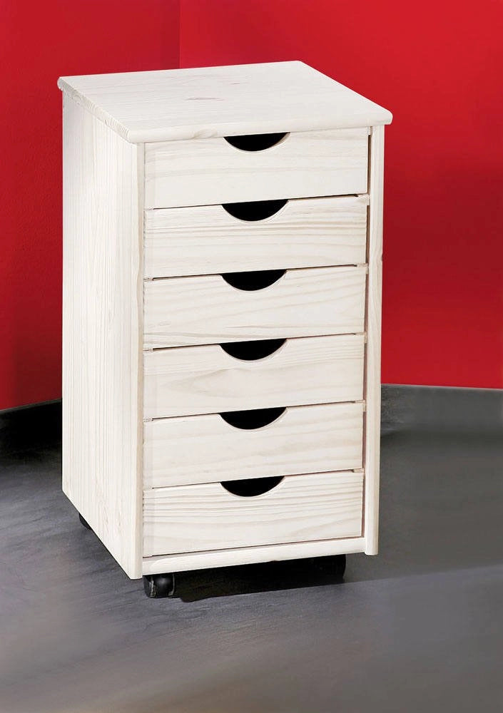 Oyace, Cassettiera 6 Cassetti, 36x40x65h cm Bianco