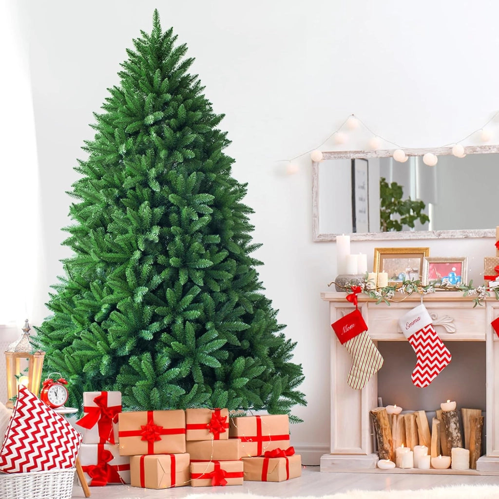 Albero di Natale Artificiale 150/180/225 cm, Albero di Natale con 600/1250/1968 Rami e Supporto in Metallo, Albero di Natale Realistico per Casa, Ufficio e Negozio (225 CM)