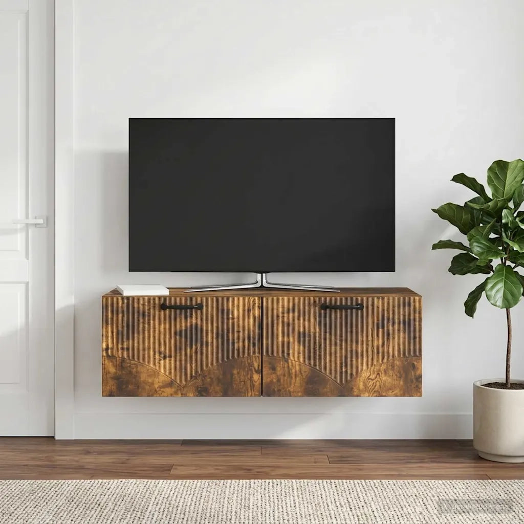 Mobile Porta TV da Muro Rovere Fumo 98 x 31 x 30 cm 899070