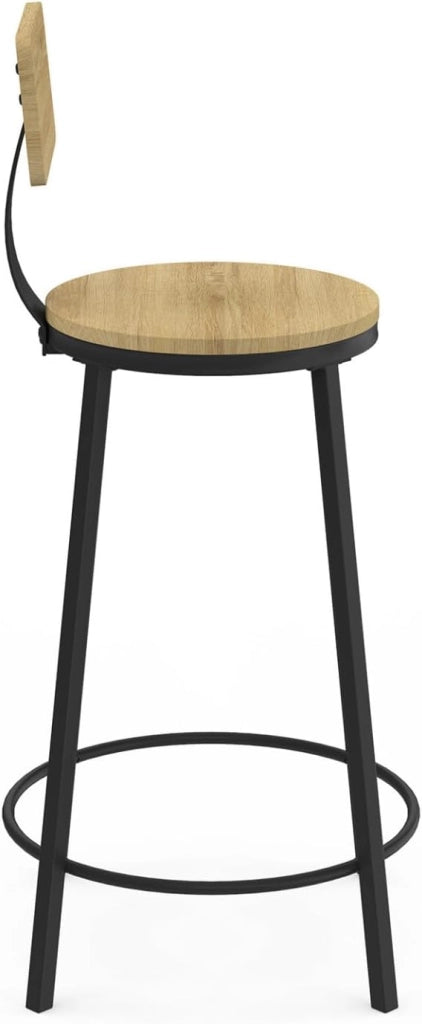 Set di 4 sgabelli da bar DETROIT, seduta rotonda con schienale dal design industriale