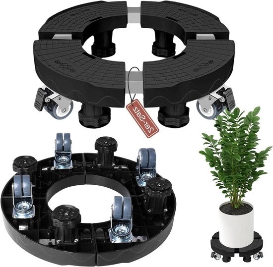 Rotolatore per piante regolabile da 38 a 50 cm 2 pezzi Rotolatore per scaffalatura di piante carico 250 kg Carrello per piante con ruote rotanti a 360° per grandi contenitori indoor e outdoor