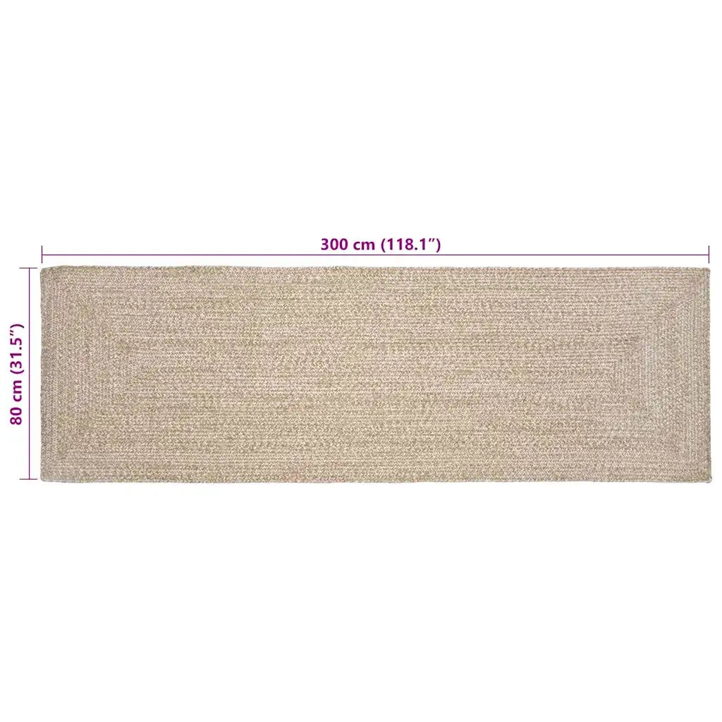 Tappeti per area Naturale e Bianco 80 x 300 cm Juta