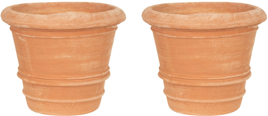 Biscottini Set 2 vasi in Terracotta 100% Made in Italy interamente Lavorati a Mano