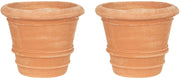 Biscottini Set 2 vasi in Terracotta 100% Made in Italy interamente Lavorati a Mano