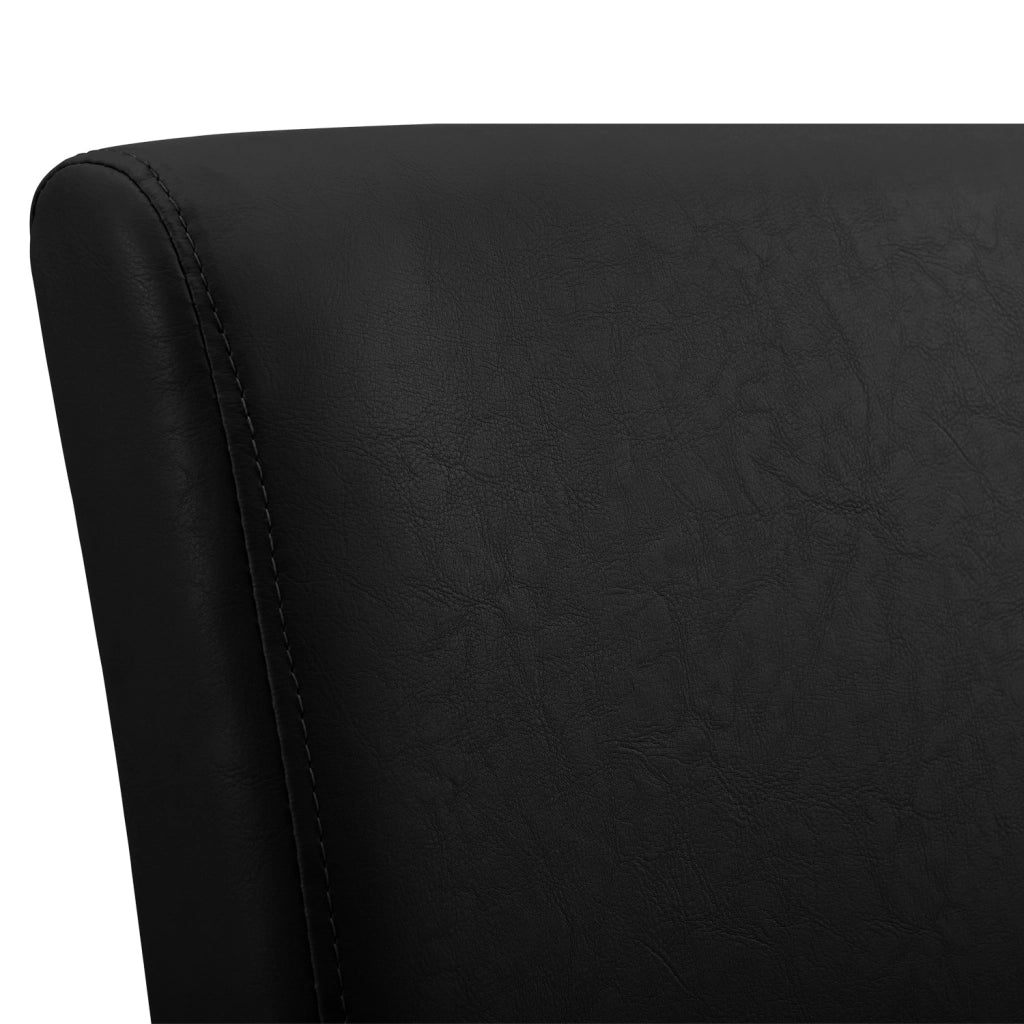 Set Pranzo con Tavolo 140x90 cm e 6 Sedie in Similpelle - Effetto Rovere Chiaro / Nero [en.casa]