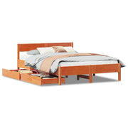 Letto matrimoniale | Letto per adulti | Letto senza Materasso Marrone Cera 120x190 cm in Legno di Pino