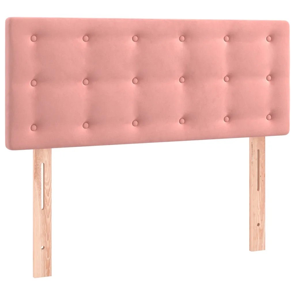 Giroletto a Molle con Materasso-Struttura Letto Rosa 90x190 cm in Velluto 477178