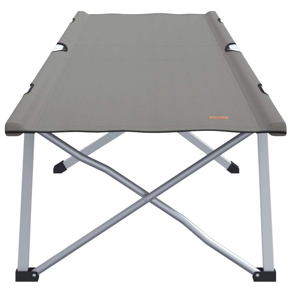 Letto da Campeggio Pieghevole Grigio Alluminio Grande Pieghevole