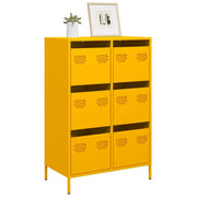 Credenza-Buffet-Armadio da cucina Giallo Senape 68x39x101,5 cm in Acciaio 307924