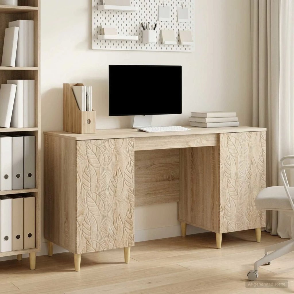 Scrivania Rovere Sonoma Legno ingegnerizzato 142,5 x 50 x 75 cm 3414614