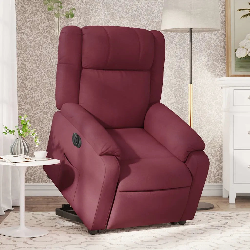Poltrona Alzapersona Reclinabile Elettrica Rosso Vino Tessutocod mxl 133244