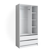 Vicco Armadio multifunzione Bianco 100 x 200 cm con 2 cassetti