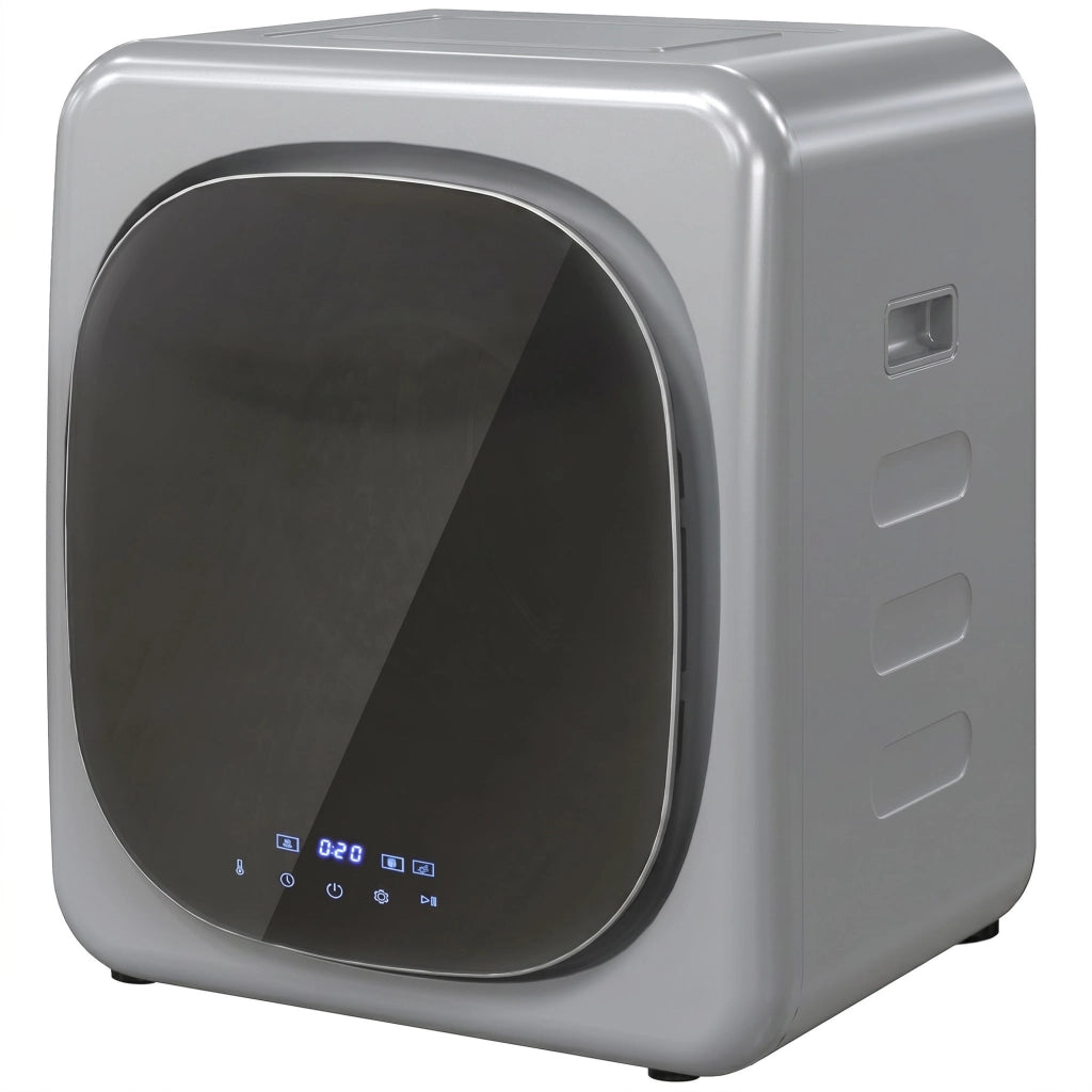 Mini Asciugatrice ad Aria Carico 2.5kg con Timer e Programma Smart, 48x40x56 cm, Argento