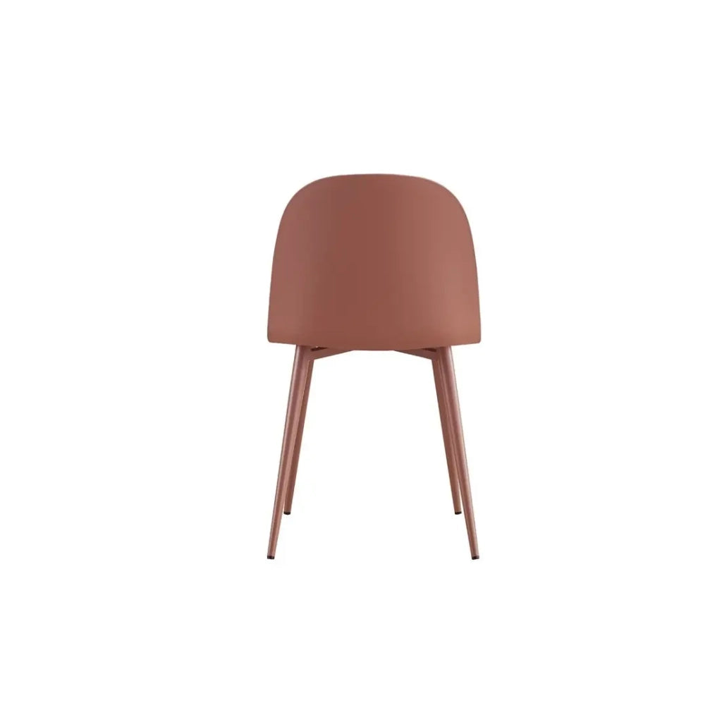 Sedia JASMON – Cuscino in PU Terracotta con gambe in metallo – H81 × L51 × P44 cm