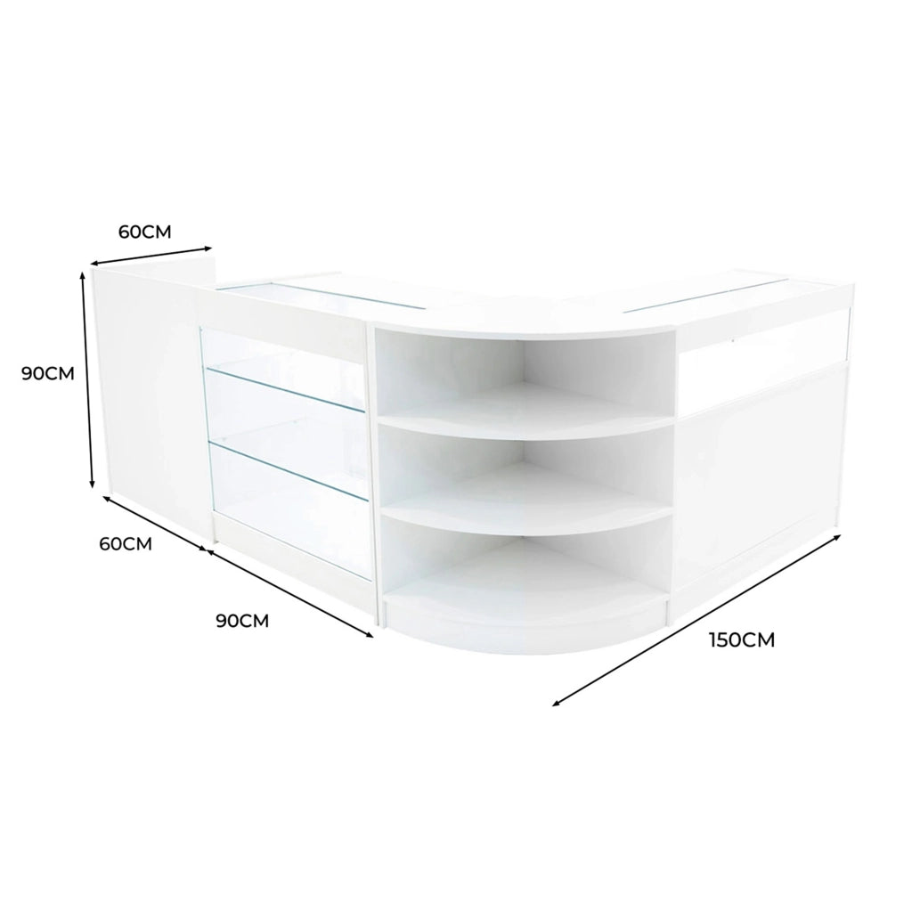 Set Banconi Bianco Hyperion LED K900 B900 LM60 TB60 con Serrature e Vetrina