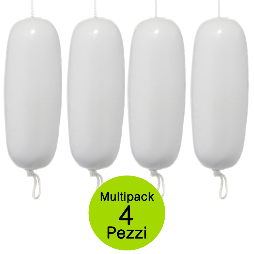 Multipack 4 pezzi parabordi foro passante gonfiabile in pvc completi di cima cm 62x21