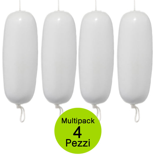 Multipack 4 pezzi parabordi foro passante gonfiabile in pvc completi di cima cm 62x21