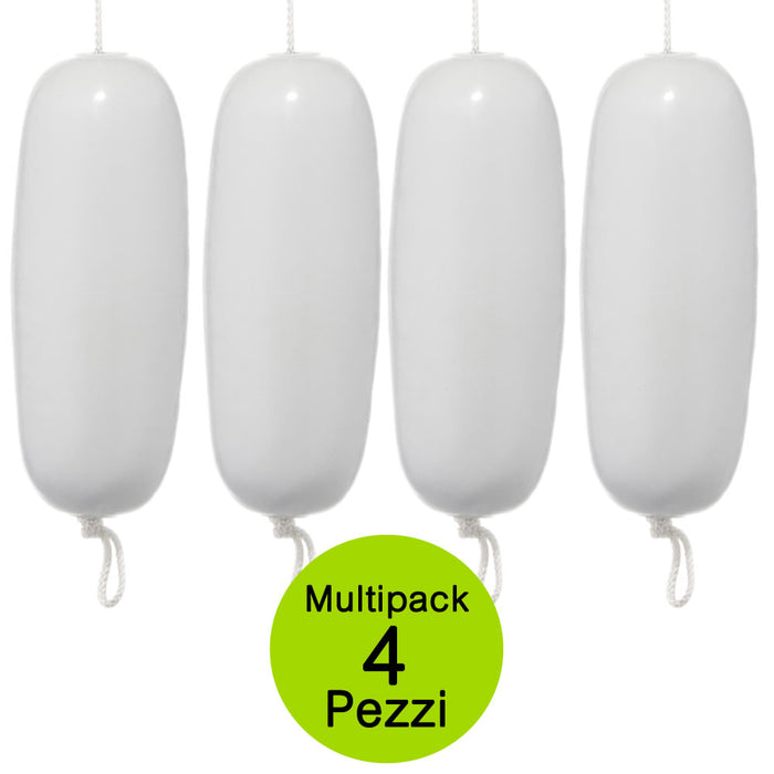 Multipack 4 pezzi parabordi foro passante gonfiabile in pvc completi di cima cm 62x21