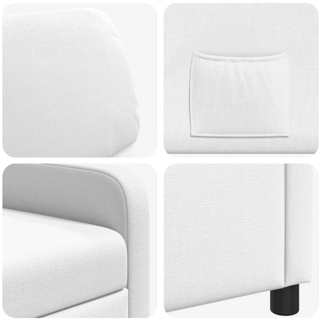 Divano Sedia-Poltrona reclinabile Bianco Tessuto 339045