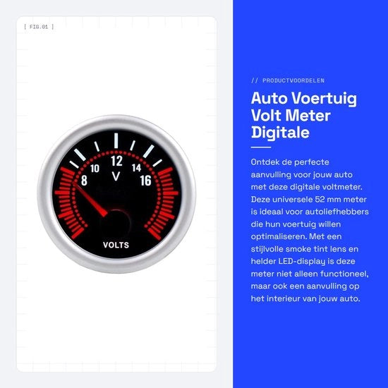 Spannometro digitale 52 mm - Auto Meter - Display a LED - Facile da installare - Alta sensibilità
