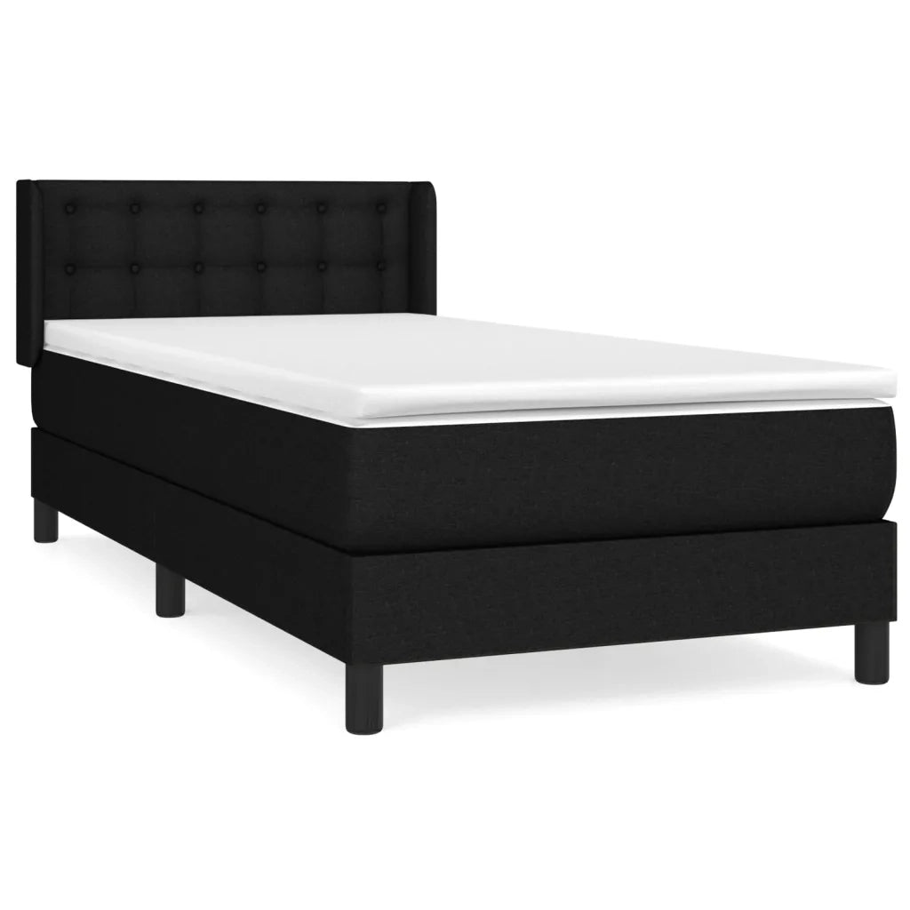 Giroletto a Molle con Materasso Nero 90x200 cm in Tessuto 3130003