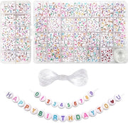 Lettere in acrilico 1940 pezzi - Rondi 7x4mm - Motivo a cuore - Alfabeto A-Z - Numeri 0-9 - Per la creazione di accessori